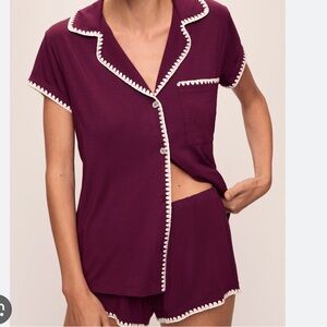 Eberjey Plum Short Sleeve Pajama Set